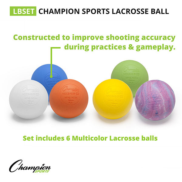 Lacrosse Balls, 6 Color Set