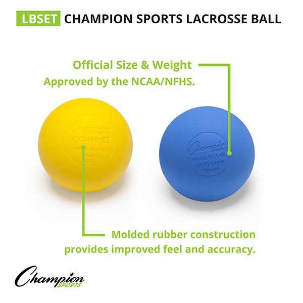 Lacrosse Balls, 6 Color Set