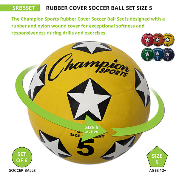 Rubber Soccer Ball Set Size 5