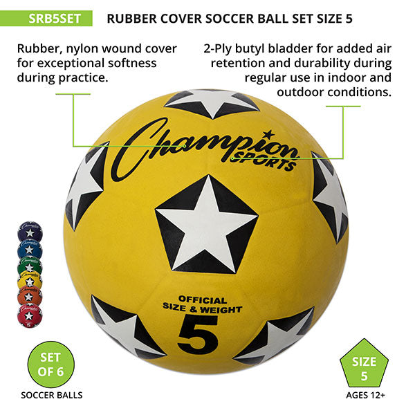Rubber Soccer Ball Set Size 5