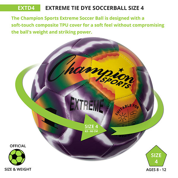 Extreme Tie-Dye Soccer Ball, Size 4