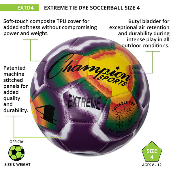 Extreme Tie-Dye Soccer Ball, Size 4