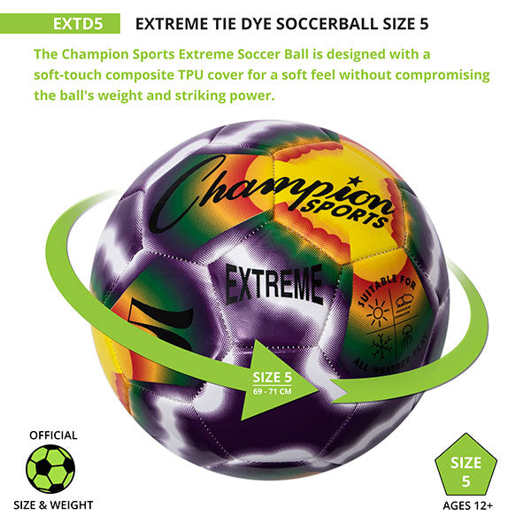 Extreme Tie-Dye Soccer Ball, Size 5