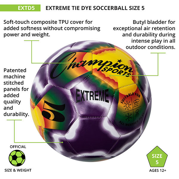 Extreme Tie-Dye Soccer Ball, Size 5