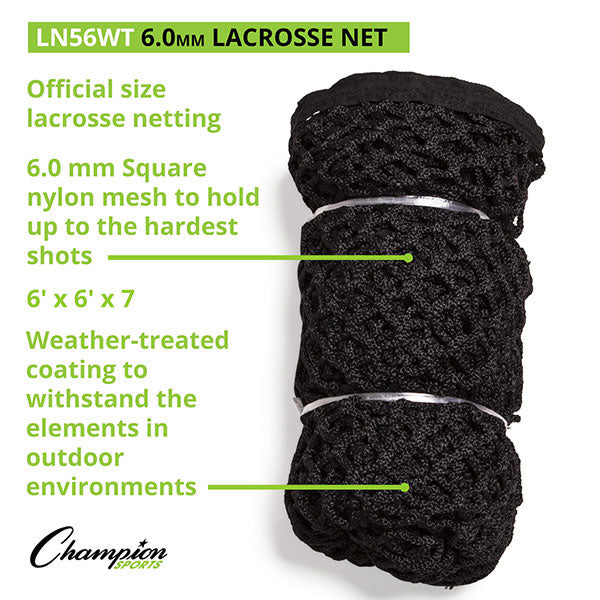 6 MM Lacrosse Nets, Weather Treated