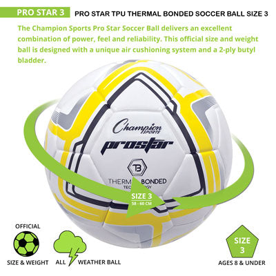Pro Star Soccer Ball, Size 3