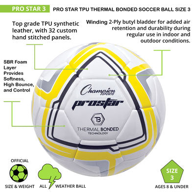Pro Star Soccer Ball, Size 3