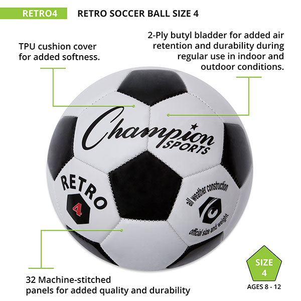 Retro Soccer Ball, Size 4