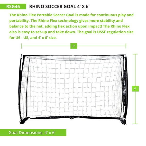 Rhino Flex Portable Soccer Goal 4'x6'