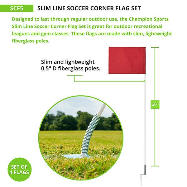 Slim Line Soccer Corner Flags