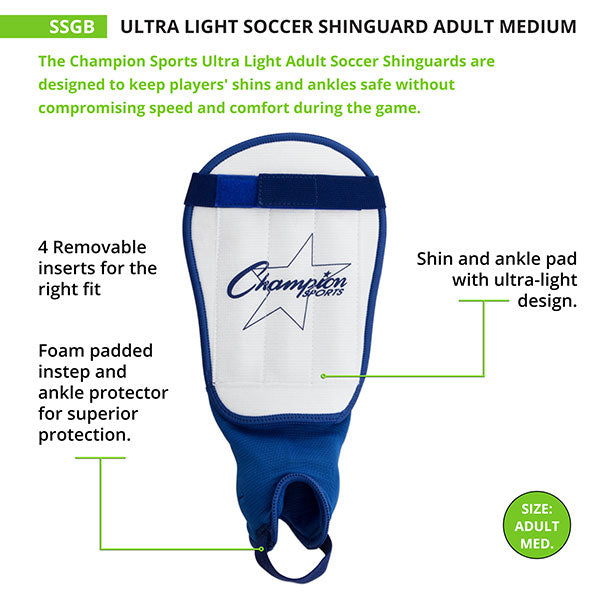 Ultra-Light Soccer Shin Guard, Adult, Medium